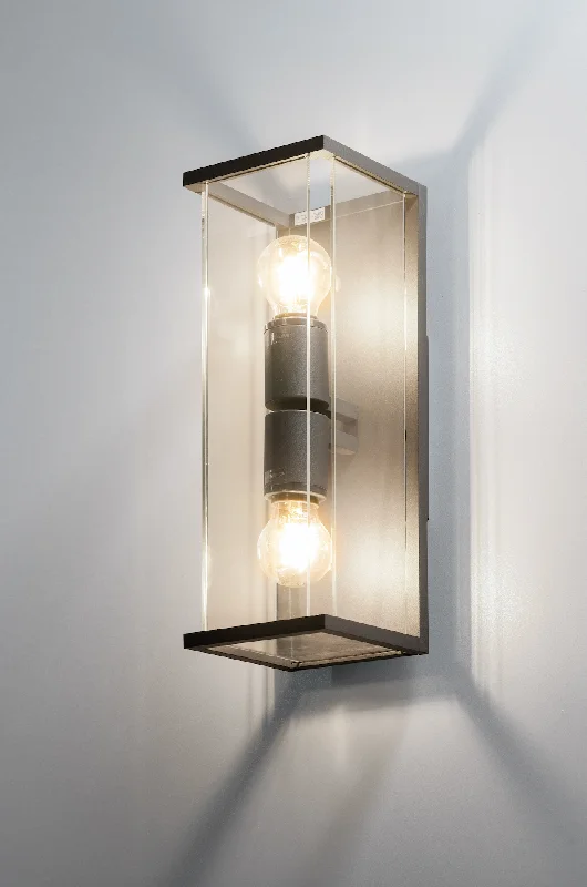 ceramic wall lamps with hand - painted designs for an artistic touchModern Two Lamp Glass Panelled Exterior Wall Light - ID 10383 discontinued ceramic wall lamps with hand - painted designs for an artistic touchModern Two Lamp Glass Panelled Exterior Wall Light - ID 10383 discontinued