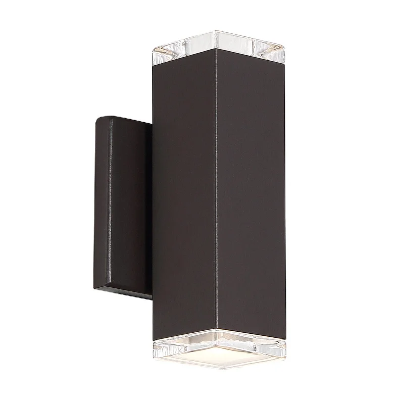 Recessed lights for rental properties with easy installationBlock LED Wall Light in Bronze