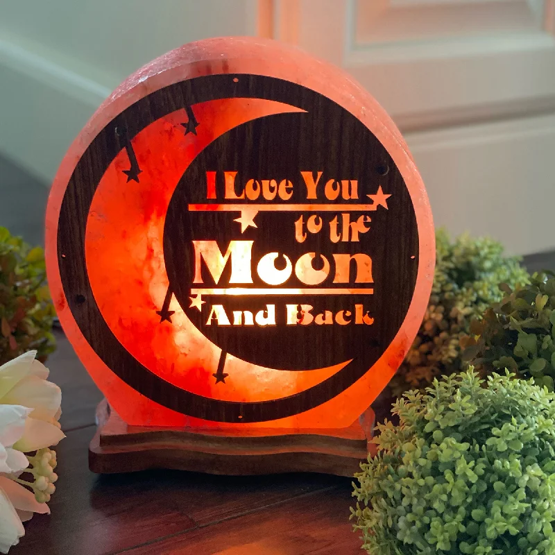 Small Salt Lamps for Desk and NightstandHimalayan Salt I Love You To The Moon And Back Lamp Small Salt Lamps for Desk and NightstandHimalayan Salt I Love You To The Moon And Back Lamp