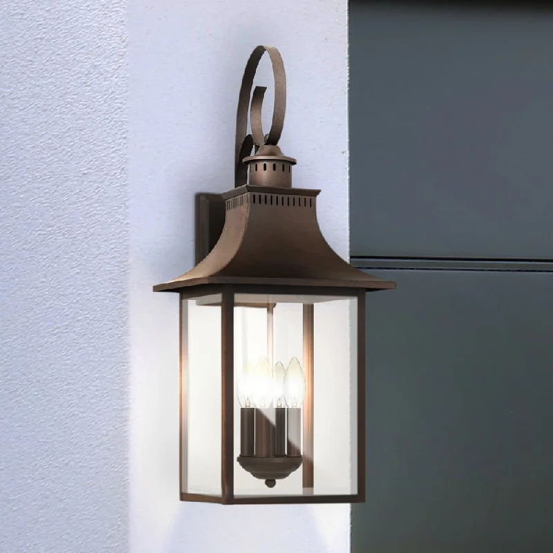 Low - Bay Industrial Lighting Fixtures for Small FactoriesUQL1758 English Country Outdoor Wall Sconce, 28.00''H x 12.00''W x 12.75''D, Copper Bronze Finish, Viersen Collection