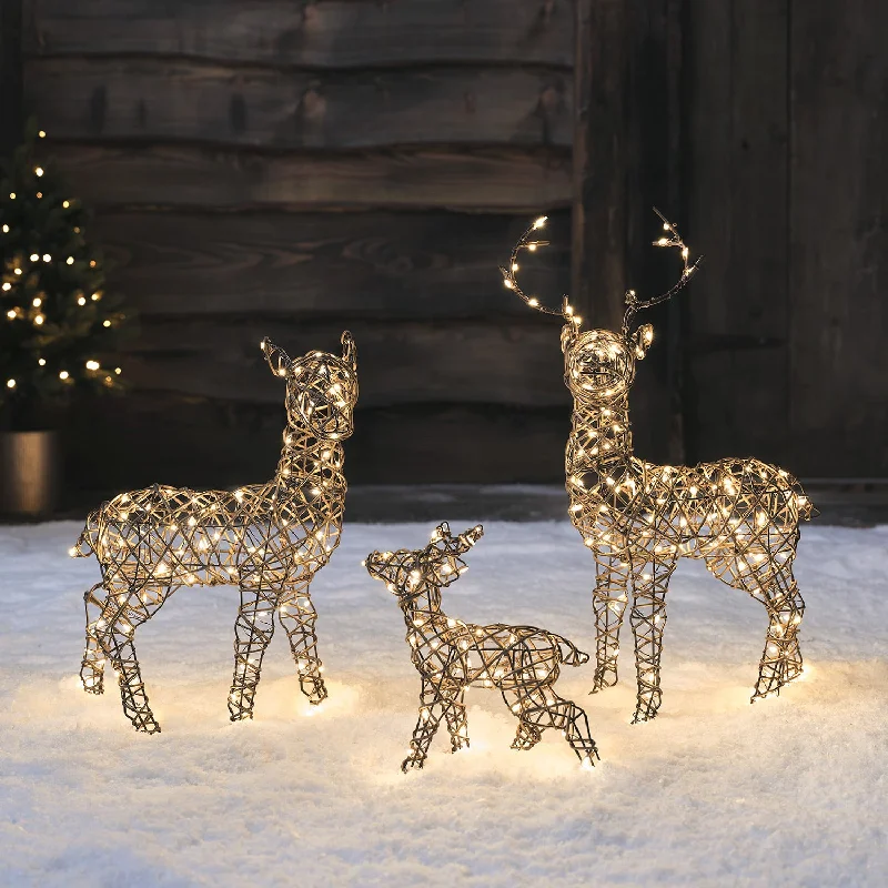 String Lights for Balcony Decoration56cm Mini Studley LED Light Up Reindeer Family String Lights for Balcony Decoration56cm Mini Studley LED Light Up Reindeer Family