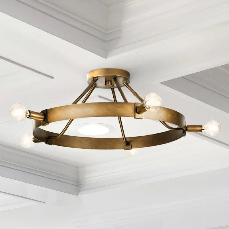 Dust - Resistant Industrial Lighting for Dirty WorkspacesUHP4481 Modern Farmhouse Indoor Ceiling Light, 7-1/2''H x 22-1/2"W x 22-1/2''D, Aged Bronze Finish, Fremantle Collection Dust - Resistant Industrial Lighting for Dirty WorkspacesUHP4481 Modern Farmhouse Indoor Ceiling Light, 7-1/2''H x 22-1/2"W x 22-1/2''D, Aged Bronze Finish, Fremantle Collection