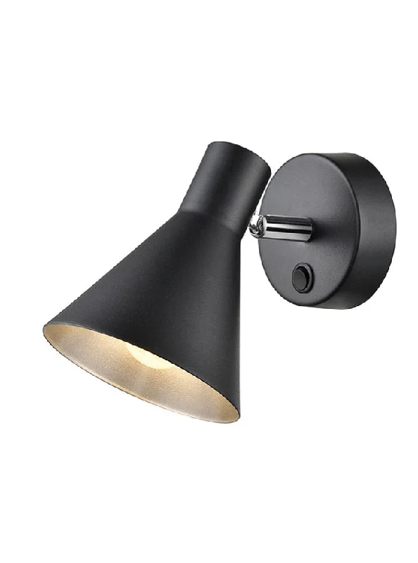 gothic style wall lamps with dark finishes for a mysterious librarySKO Black & Silver Scooped Single Wall Light - 10996 gothic style wall lamps with dark finishes for a mysterious librarySKO Black & Silver Scooped Single Wall Light - 10996