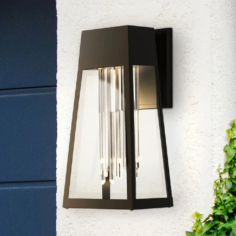 Industrial Lighting for Automotive Manufacturing PlantsUQL1950 Urban Loft Outdoor Wall Sconce, 14.25''H x 6.25''W x 7.75''D, Matte Black Finish, Peoria Collection Industrial Lighting for Automotive Manufacturing PlantsUQL1950 Urban Loft Outdoor Wall Sconce, 14.25''H x 6.25''W x 7.75''D, Matte Black Finish, Peoria Collection