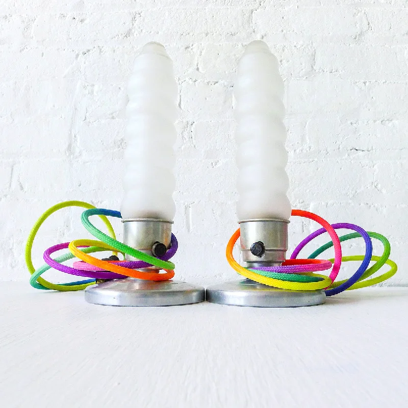 Mini Lava Lamps for Kids' Bedrooms and Playrooms20% SALE Vintage Art Deco Industrial Pair of BulletStyle Lamps with Rainbow Textile Cord Mini Lava Lamps for Kids' Bedrooms and Playrooms20% SALE Vintage Art Deco Industrial Pair of BulletStyle Lamps with Rainbow Textile Cord
