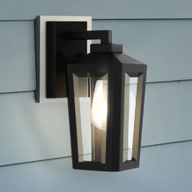 Industrial Lighting for Printing Press FacilitiesUQL1740 Modern Farmhouse Outdoor Wall Sconce, 10.50''H x 4.75''W x 6.00''D, Matte Black Finish, Williston Collection Industrial Lighting for Printing Press FacilitiesUQL1740 Modern Farmhouse Outdoor Wall Sconce, 10.50''H x 4.75''W x 6.00''D, Matte Black Finish, Williston Collection