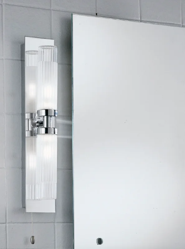 modern minimalist wall lamps for contemporary living roomsPolished Chrome and Ribbed Glass Double Bathroom Wall Light - ID 2360 modern minimalist wall lamps for contemporary living roomsPolished Chrome and Ribbed Glass Double Bathroom Wall Light - ID 2360