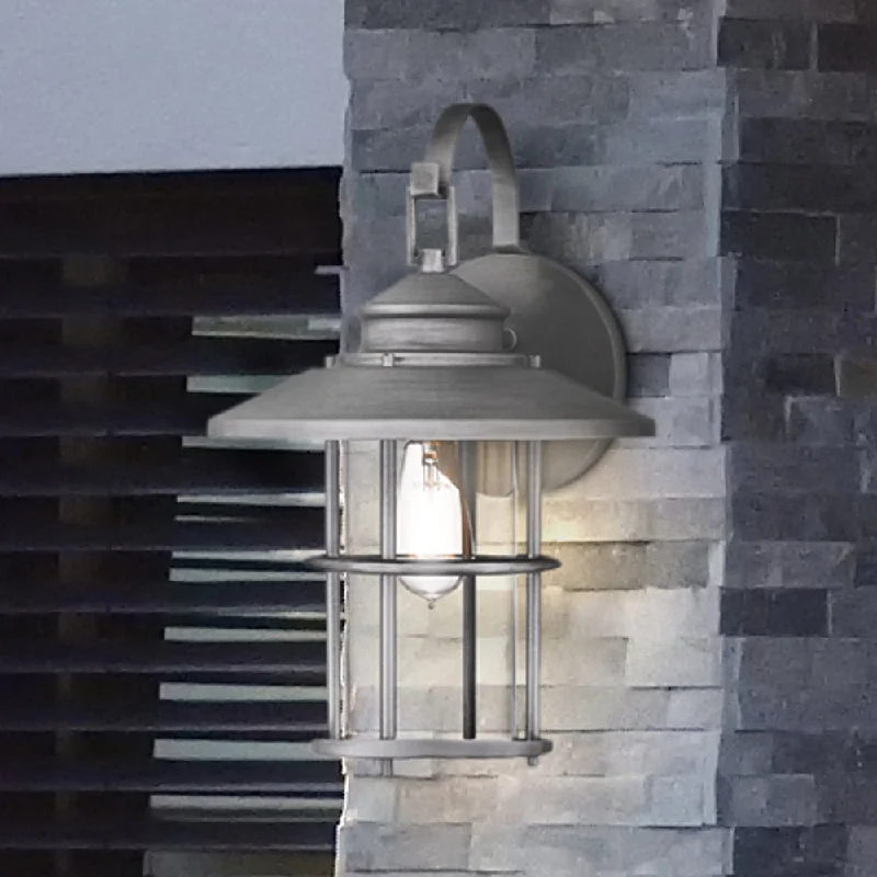 Adjustable Industrial Lighting for Flexible IlluminationUQL1794 Coastal Outdoor Wall Sconce, 16.50''H x 11.50''W x 12.50''D, Antique Brushed Aluminum Finish, Ellendale Collection Adjustable Industrial Lighting for Flexible IlluminationUQL1794 Coastal Outdoor Wall Sconce, 16.50''H x 11.50''W x 12.50''D, Antique Brushed Aluminum Finish, Ellendale Collection