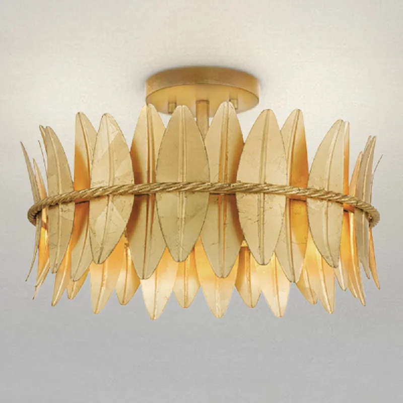 Industrial Lighting for Automotive Manufacturing PlantsUQL5501 Eclectic Indoor Ceiling Light, 9.5''H x 16''W x 16''D, Gold Leaf Finish, Cranston Collection Industrial Lighting for Automotive Manufacturing PlantsUQL5501 Eclectic Indoor Ceiling Light, 9.5''H x 16''W x 16''D, Gold Leaf Finish, Cranston Collection