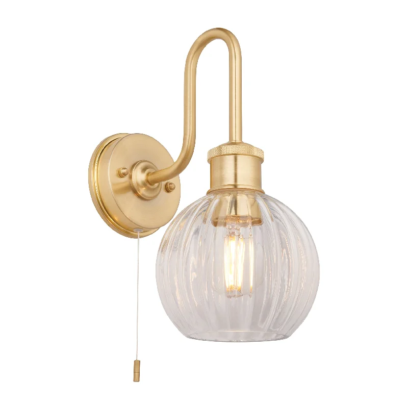 coastal style wall lamps with nautical elements for beachfront homesSatin Brass & Ribbed Glass Bathroom Wall Light - ID 11661 coastal style wall lamps with nautical elements for beachfront homesSatin Brass & Ribbed Glass Bathroom Wall Light - ID 11661