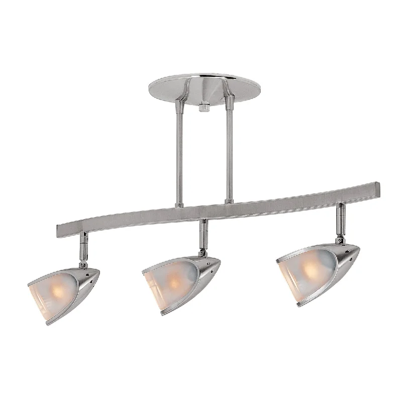 Recessed lights for yoga studios to enhance relaxationComet 3-Light Dimmable LED Semi-Flush in Brushed Steel