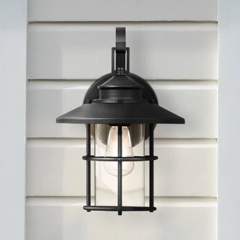 Industrial Lighting for Woodworking FactoriesUQL1791 Coastal Outdoor Wall Sconce, 12.75''H x 8.00''W x 9.00''D, Matte Black Finish, Ellendale Collection Industrial Lighting for Woodworking FactoriesUQL1791 Coastal Outdoor Wall Sconce, 12.75''H x 8.00''W x 9.00''D, Matte Black Finish, Ellendale Collection