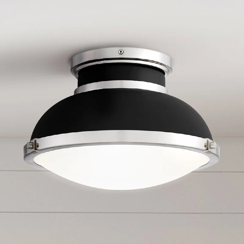 Energy - Efficient Industrial Lighting for Cost - SavingsUQL5630 Classic Indoor Ceiling Light, 8.75''H x 14''W x 14''D, Matte Black Finish, Hankinson Collection Energy - Efficient Industrial Lighting for Cost - SavingsUQL5630 Classic Indoor Ceiling Light, 8.75''H x 14''W x 14''D, Matte Black Finish, Hankinson Collection