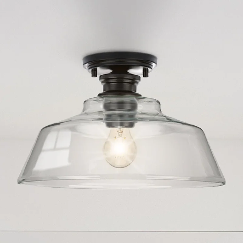 Industrial Emergency Lighting for Safety in FactoriesUHP4887 Transitional Indoor Ceiling Light, 8-1/2''H x 14"W x 14''D, Matte Black Finish, Lubbock Collection Industrial Emergency Lighting for Safety in FactoriesUHP4887 Transitional Indoor Ceiling Light, 8-1/2''H x 14"W x 14''D, Matte Black Finish, Lubbock Collection
