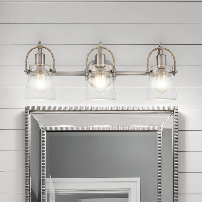 Corrosion - Resistant Industrial Lighting for Coastal FactoriesUQL5111 Transitional Indoor Bath Light, 9.00''H x 24.00''W x 6.75''D, Brushed Nickel Finish, Dresden Collection