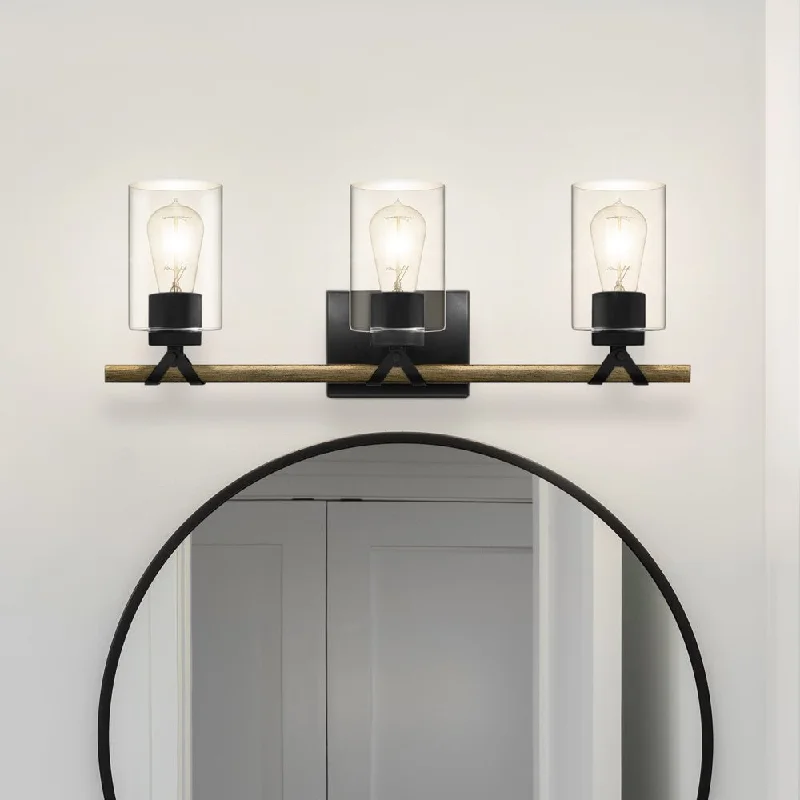 Industrial Lighting with High CRI (Color Rendering Index) for True Color PerceptionUQL4692 Modern Farmhouse Indoor Bath Light, 8.50''H x 24.00''W x 5.75''D, Matte Black Finish, Towner Collection Industrial Lighting with High CRI (Color Rendering Index) for True Color PerceptionUQL4692 Modern Farmhouse Indoor Bath Light, 8.50''H x 24.00''W x 5.75''D, Matte Black Finish, Towner Collection
