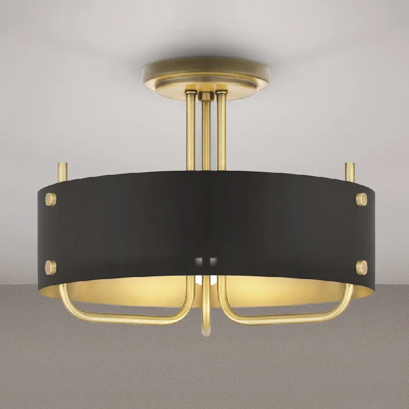 Industrial Lighting for Furniture FactoriesUQL5521 Cosmopolitan Indoor Ceiling Light, 12''H x 17''W x 17''D, Aged Brass Finish, Alston Collection Industrial Lighting for Furniture FactoriesUQL5521 Cosmopolitan Indoor Ceiling Light, 12''H x 17''W x 17''D, Aged Brass Finish, Alston Collection