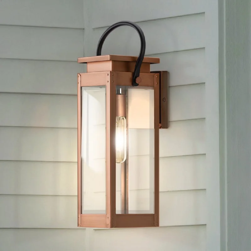 Industrial Emergency Lighting for Safety in FactoriesUHP1534 Modern Farmhouse Outdoor Wall Sconce, 19-3/8''H x 6-1/2"W x 7-7/8''D, Antique Copper Finish, Darwin Collection Industrial Emergency Lighting for Safety in FactoriesUHP1534 Modern Farmhouse Outdoor Wall Sconce, 19-3/8''H x 6-1/2"W x 7-7/8''D, Antique Copper Finish, Darwin Collection