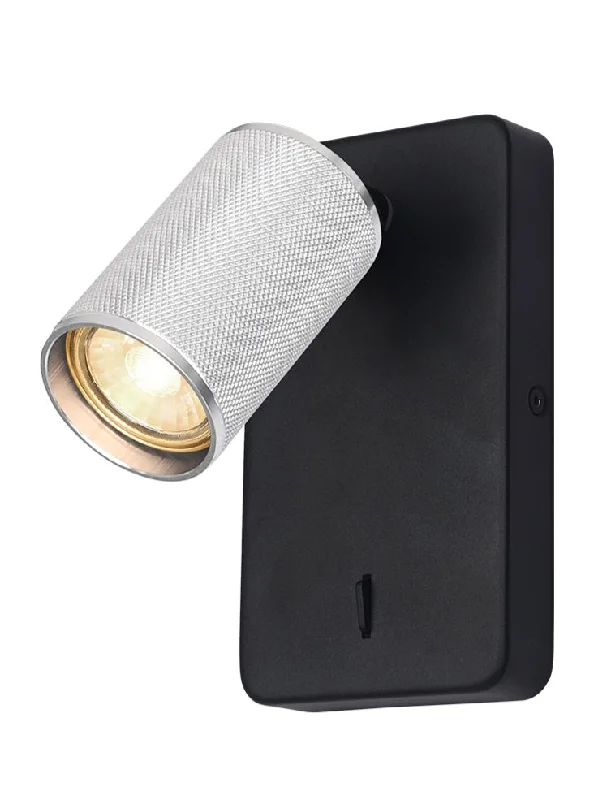 fabric wall lamps with a linen shade for a relaxed and breathable atmosphereKNO Black & Silver Knurled Single Wall Light - 13211 fabric wall lamps with a linen shade for a relaxed and breathable atmosphereKNO Black & Silver Knurled Single Wall Light - 13211