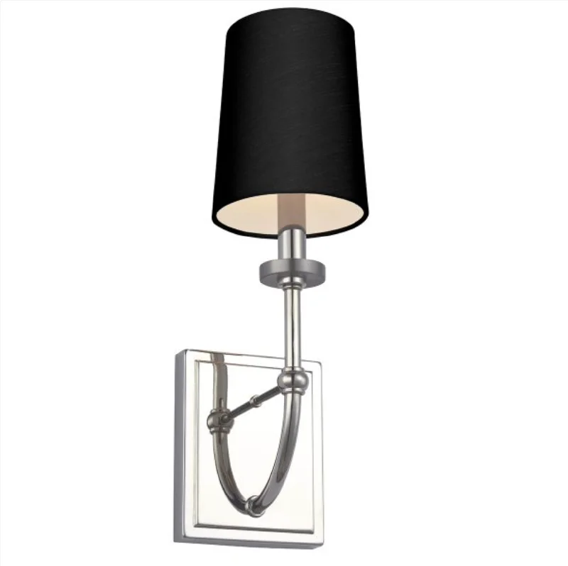 asian - inspired wall lamps with bamboo or paper shades for a zen - like FEL Elegant Curved Arm Polished Chrome Bathroom Wall Light With Black Faux Silk Shade - ID 12591 asian - inspired wall lamps with bamboo or paper shades for a zen - like FEL Elegant Curved Arm Polished Chrome Bathroom Wall Light With Black Faux Silk Shade - ID 12591