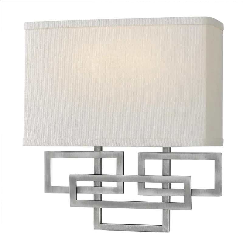 ceramic wall lamps with hand - painted designs for an artistic touchGeometric Wall Light In Antique Nickel Complete with Linen Shade - ID 12548 ceramic wall lamps with hand - painted designs for an artistic touchGeometric Wall Light In Antique Nickel Complete with Linen Shade - ID 12548
