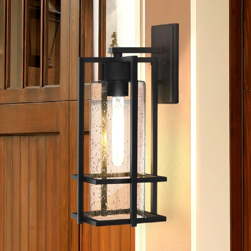 Corrosion - Resistant Industrial Lighting for Coastal FactoriesUQL1773 Industrial Outdoor Wall Sconce, 17.25''H x 7.50''W x 8.75''D, Earth Black Finish, Sofia Collection Corrosion - Resistant Industrial Lighting for Coastal FactoriesUQL1773 Industrial Outdoor Wall Sconce, 17.25''H x 7.50''W x 8.75''D, Earth Black Finish, Sofia Collection