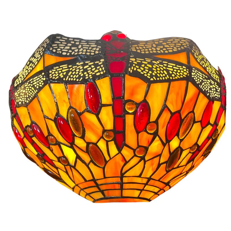 metal wall lamps with a matte black finish for a sleek and modern lookTangerine Dragonfly Tiffany Wall Light metal wall lamps with a matte black finish for a sleek and modern lookTangerine Dragonfly Tiffany Wall Light