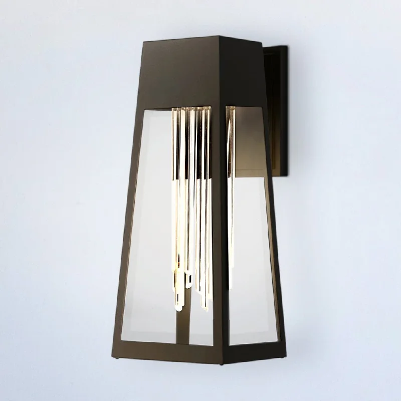 Industrial Wall - Mounted Lighting for Workshop WallsUQL1951 Urban Loft Outdoor Wall Sconce, 18''H x 7.5''W x 9.5''D, Matte Black Finish, Peoria Collection Industrial Wall - Mounted Lighting for Workshop WallsUQL1951 Urban Loft Outdoor Wall Sconce, 18''H x 7.5''W x 9.5''D, Matte Black Finish, Peoria Collection