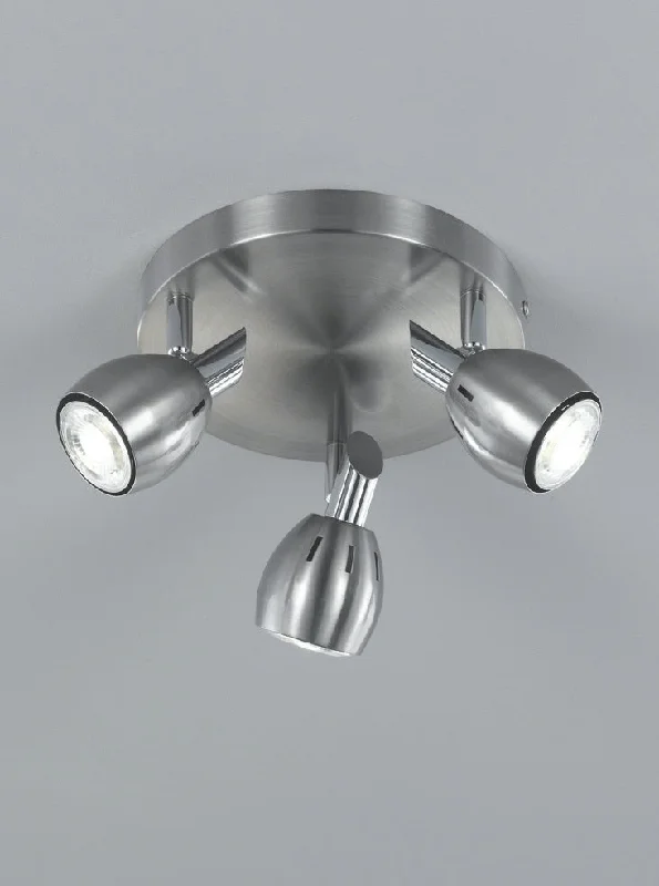 Tivoli 3Lt Plate Spotlight - Satin Nickel/Bronze
