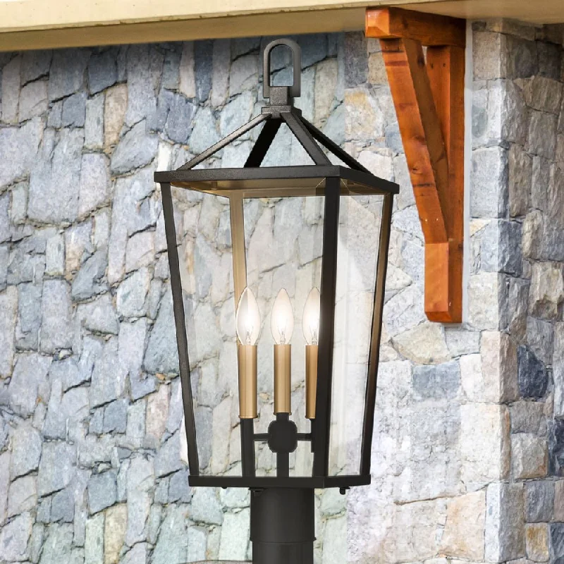 Shock - Resistant Industrial Lighting for Vibrating Machinery AreasUQL1964 Urban Loft Outdoor Post Light, 25.25''H x 9.5''W x 9.5''D, Matte Black Finish, Ulm Collection Shock - Resistant Industrial Lighting for Vibrating Machinery AreasUQL1964 Urban Loft Outdoor Post Light, 25.25''H x 9.5''W x 9.5''D, Matte Black Finish, Ulm Collection