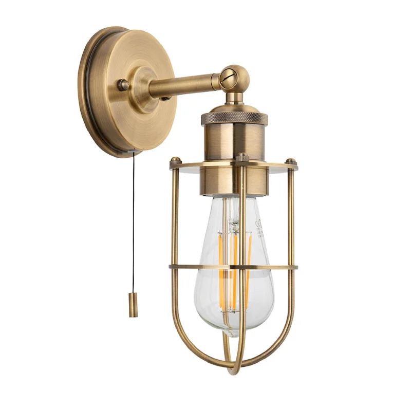 marble wall lamps with luxurious veining for high - end living spacesCaged Wall Light, Antique Brass - ID 12294 marble wall lamps with luxurious veining for high - end living spacesCaged Wall Light, Antique Brass - ID 12294