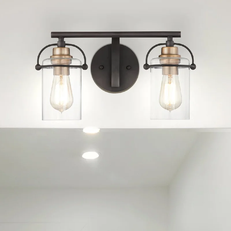 Industrial Wall - Mounted Lighting for Workshop WallsUQL4732 Transitional Indoor Bath Light, 8.75''H x 16.00''W x 6.75''D, Matte Black Finish, Ripley Collection Industrial Wall - Mounted Lighting for Workshop WallsUQL4732 Transitional Indoor Bath Light, 8.75''H x 16.00''W x 6.75''D, Matte Black Finish, Ripley Collection