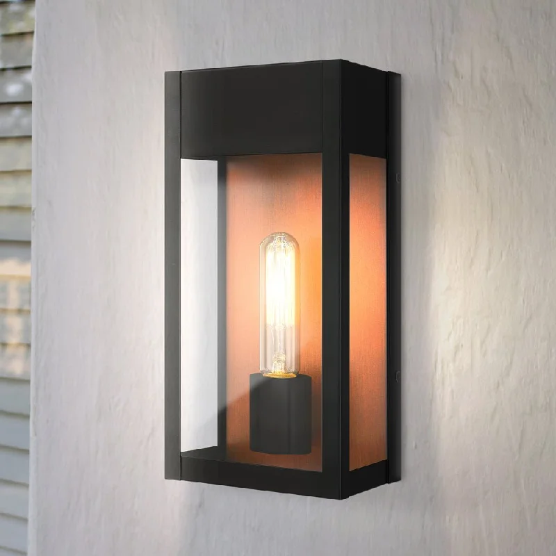 Industrial Lighting for Chemical PlantsUQL1801 Luxe Industrial Outdoor Wall Sconce, 13.00''H x 6.00''W x 5.50''D, Matte Black Finish, Kingsley Collection Industrial Lighting for Chemical PlantsUQL1801 Luxe Industrial Outdoor Wall Sconce, 13.00''H x 6.00''W x 5.50''D, Matte Black Finish, Kingsley Collection