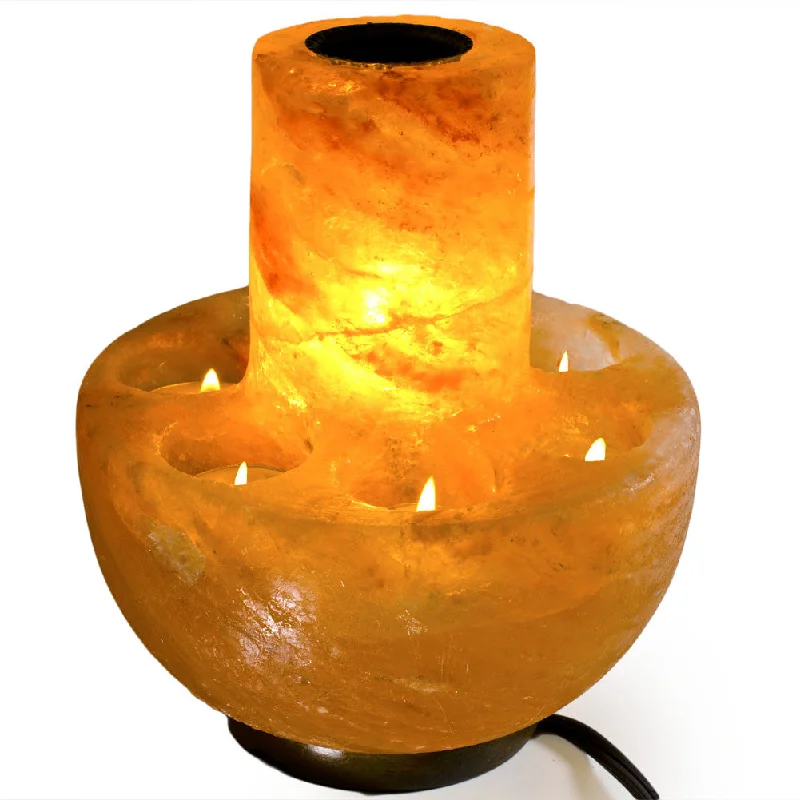 Salt Lamps with Built - in Essential Oil DiffusersNatural Himalayan Multi Candle Salt Lamp - 7.5" tall avg. Salt Lamps with Built - in Essential Oil DiffusersNatural Himalayan Multi Candle Salt Lamp - 7.5" tall avg.