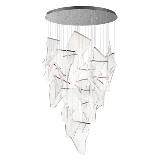 Recessed lights for multi - level homes to ensure consistent lightingRinkle 24-Light LED Pendant, 4,800 Lumens, 60W, 3000K CCT, 120V, Polished Chrome, French Gold or Brushed Gunmetal Finish Recessed lights for multi - level homes to ensure consistent lightingRinkle 24-Light LED Pendant, 4,800 Lumens, 60W, 3000K CCT, 120V, Polished Chrome, French Gold or Brushed Gunmetal Finish