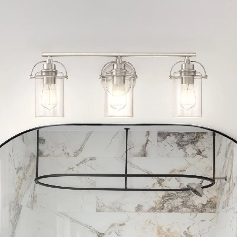 Explosion - Proof Industrial Lighting for Hazardous LocationsUQL4733 Transitional Indoor Bath Light, 8.75''H x 24.00''W x 6.75''D, Brushed Nickel Finish, Ripley Collection Explosion - Proof Industrial Lighting for Hazardous LocationsUQL4733 Transitional Indoor Bath Light, 8.75''H x 24.00''W x 6.75''D, Brushed Nickel Finish, Ripley Collection