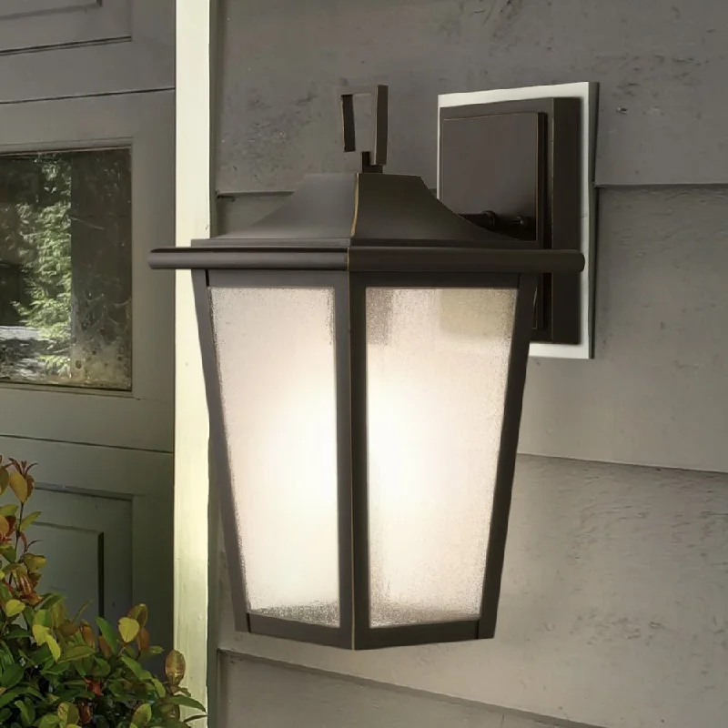Dimmable Industrial Lighting for Ambiance ControlUHP1454 Traditional Outdoor Wall Sconce, 15''H x 9-5/8"W x 8''D, Antique Bronze Finish, Rolla Collection Dimmable Industrial Lighting for Ambiance ControlUHP1454 Traditional Outdoor Wall Sconce, 15''H x 9-5/8"W x 8''D, Antique Bronze Finish, Rolla Collection