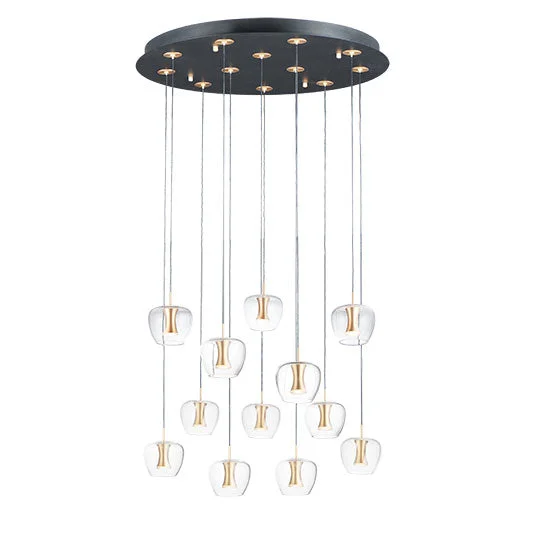 Recessed lights for wine cellars to preserve wine qualityNewton 12-Light LED Pendant, 4,200 Lumens, 30W, 3000K CCT, 120V, Black/Gold Finish Recessed lights for wine cellars to preserve wine qualityNewton 12-Light LED Pendant, 4,200 Lumens, 30W, 3000K CCT, 120V, Black/Gold Finish