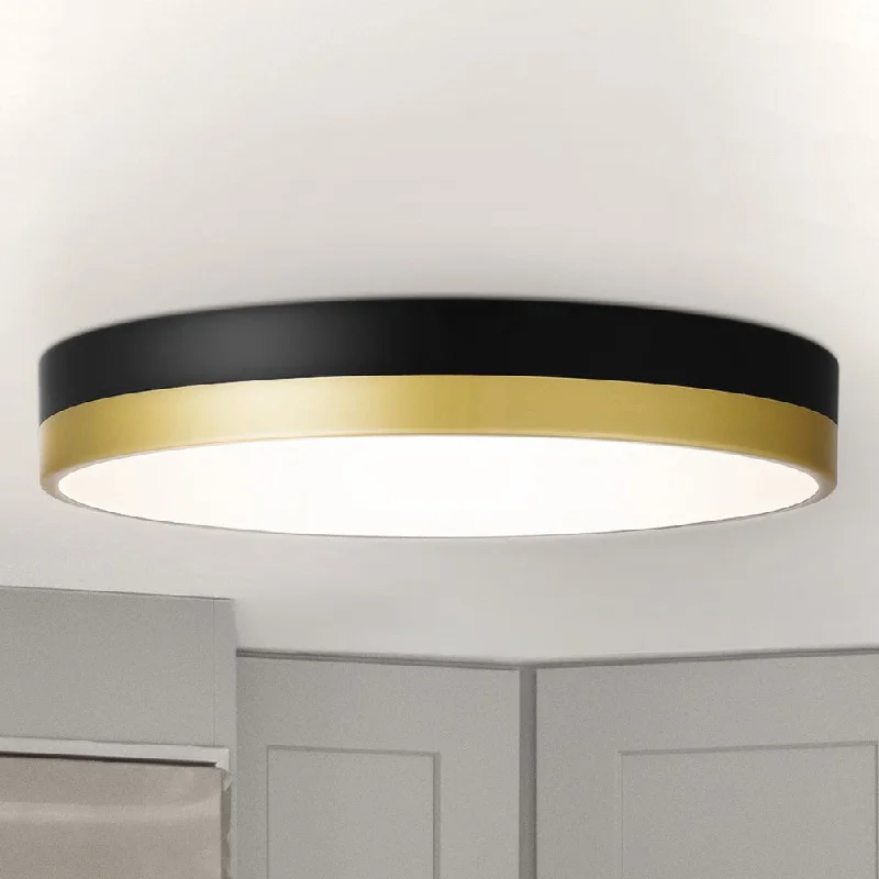 Industrial Lighting for Food Processing FactoriesUQL5150 Industrial Indoor Ceiling Light, 2.00''H x 15.00''W x 15.00''D, Matte Black Gold Finish, Minot Collection Industrial Lighting for Food Processing FactoriesUQL5150 Industrial Indoor Ceiling Light, 2.00''H x 15.00''W x 15.00''D, Matte Black Gold Finish, Minot Collection