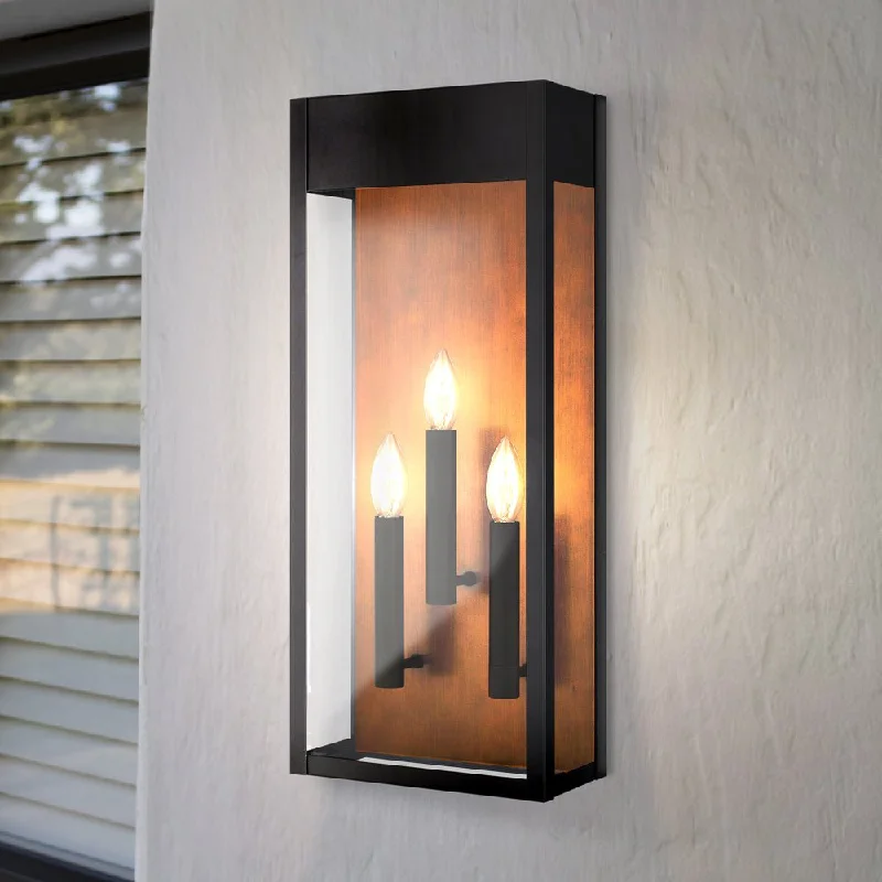 Dimmable Industrial Lighting for Ambiance ControlUQL1802 Luxe Industrial Outdoor Wall Sconce, 24.00''H x 10.00''W x 5.75''D, Matte Black Finish, Kingsley Collection Dimmable Industrial Lighting for Ambiance ControlUQL1802 Luxe Industrial Outdoor Wall Sconce, 24.00''H x 10.00''W x 5.75''D, Matte Black Finish, Kingsley Collection
