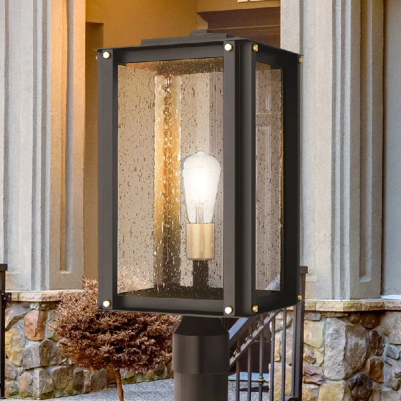 Industrial Lighting for Automotive Manufacturing PlantsUQL10005 Mid Century Modern Outdoor Post Light, 18.75''H x 9.5''W x 9.5''D, Matte Black Finish, Southbank Collection Industrial Lighting for Automotive Manufacturing PlantsUQL10005 Mid Century Modern Outdoor Post Light, 18.75''H x 9.5''W x 9.5''D, Matte Black Finish, Southbank Collection