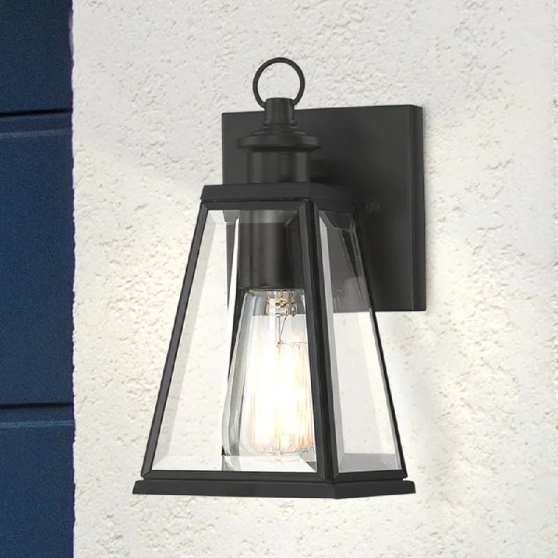 Corrosion - Resistant Industrial Lighting for Coastal FactoriesUQL1831 New Traditional Outdoor Wall Sconce, 9.00''H x 4.50''W x 5.00''D, Matte Black Finish, Mannheim Collection Corrosion - Resistant Industrial Lighting for Coastal FactoriesUQL1831 New Traditional Outdoor Wall Sconce, 9.00''H x 4.50''W x 5.00''D, Matte Black Finish, Mannheim Collection