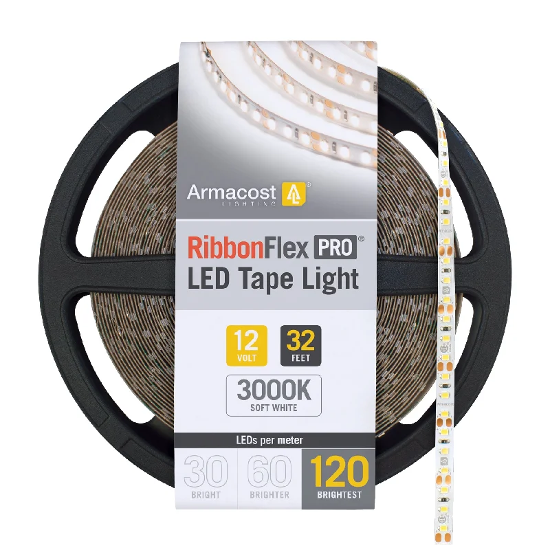 Recessed lights for rental properties with easy installationRibbonFlex Pro 12V White LED Tape Light 120 LED/m, 3000K or 4000K