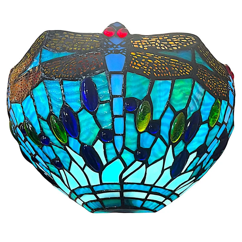 asian - inspired wall lamps with bamboo or paper shades for a zen - like Aqua Dragonfly Tiffany Wall Light asian - inspired wall lamps with bamboo or paper shades for a zen - like Aqua Dragonfly Tiffany Wall Light