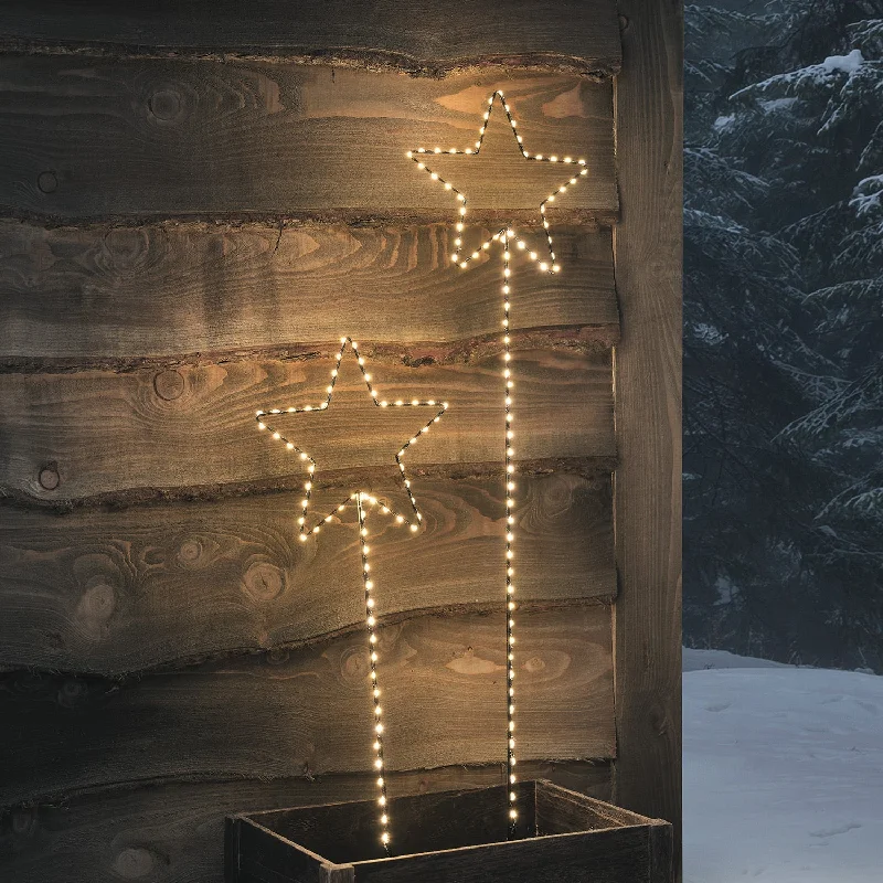 String Lights for Balcony DecorationSet of 2 Micro LED Star Silhouette Stake Lights String Lights for Balcony DecorationSet of 2 Micro LED Star Silhouette Stake Lights