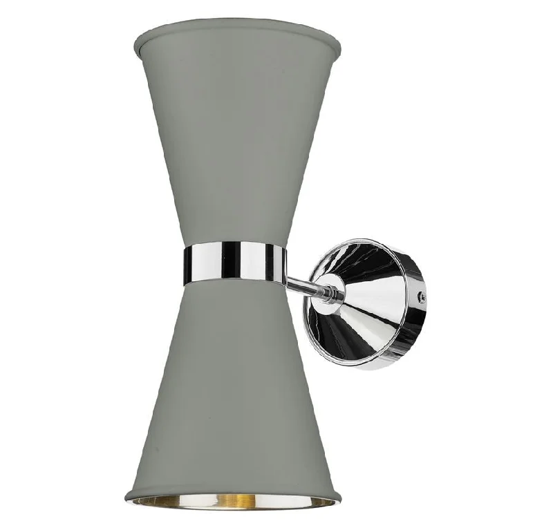 mid - century modern wall lamps with iconic shapes for a stylish studyHyde Chrome and Grey Double Wall Light - ID 10123 mid - century modern wall lamps with iconic shapes for a stylish studyHyde Chrome and Grey Double Wall Light - ID 10123