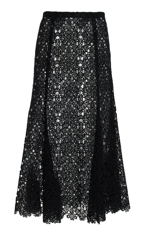 Florence Skirt in Black Cashmere Lace