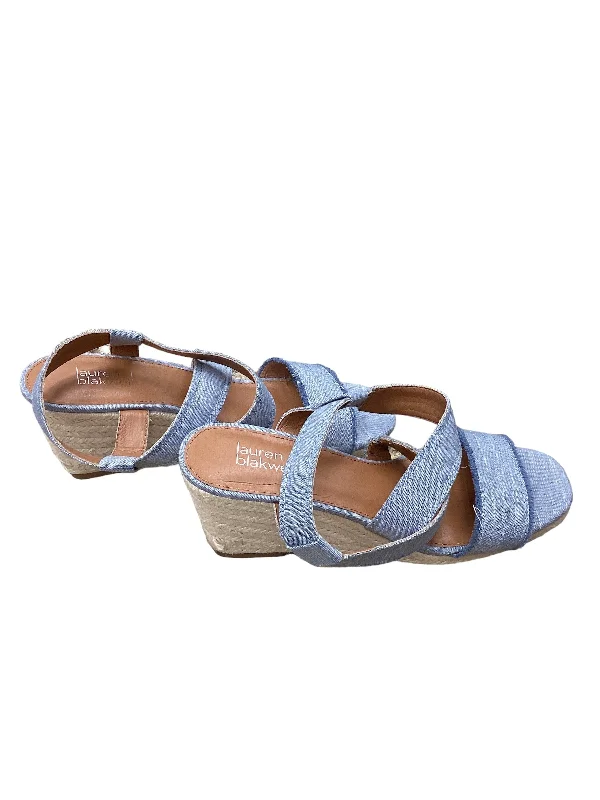 Sandals Heels Block By Clothes Mentor In Blue, Size: 10