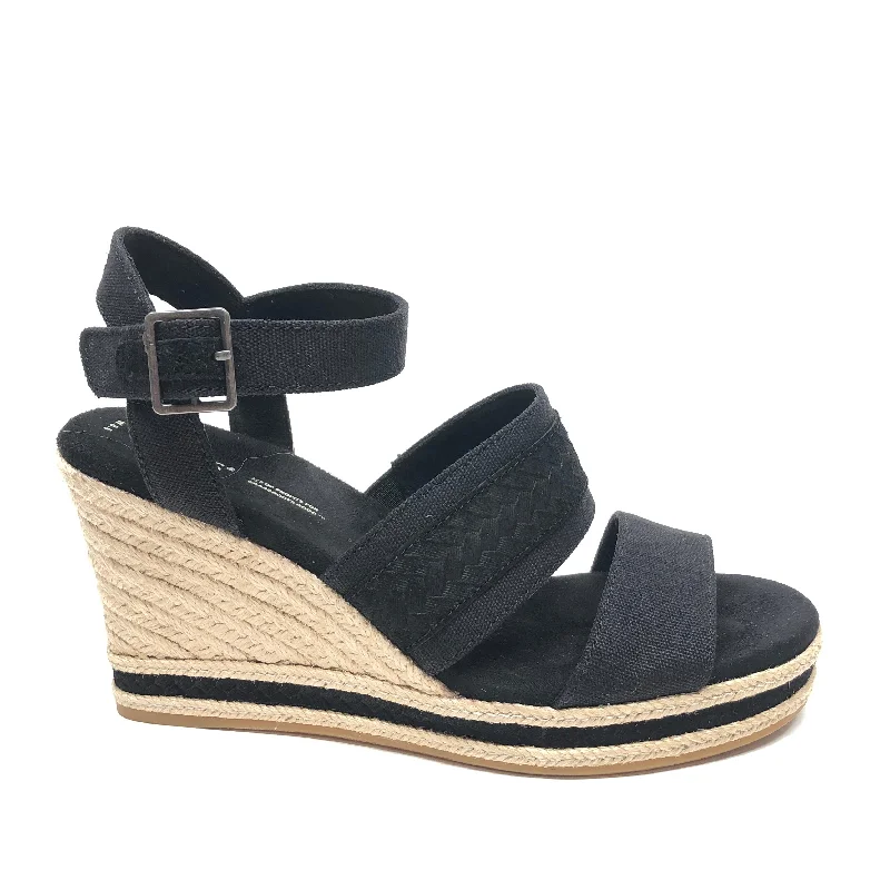 Sandals Heels Wedge By Toms In Black, Size: 8.5