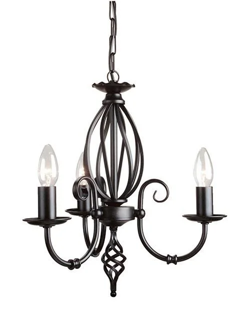 Chandeliers with Murano Glass for a High - End Artistic TouchBarton Black 3 Arm Chandelier - ID 7607 Chandeliers with Murano Glass for a High - End Artistic TouchBarton Black 3 Arm Chandelier - ID 7607